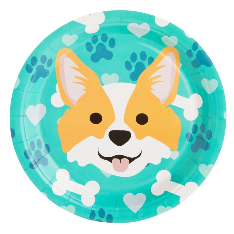Blue Panda 144 Piece Corgi Party Supplies, Dog Birthday Decorations with Paper Plates, Napkins, Cups, and Cutlery (Serves 24) - Image 5
